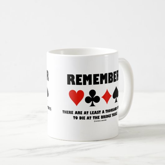 橋で死ぬ少なくとも千通りの方法を覚えている コーヒーマグカップ (正面右)