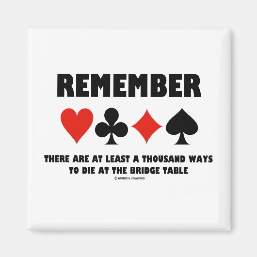 橋で死ぬ少なくとも千通りの方法を覚えている マグネット (正面)