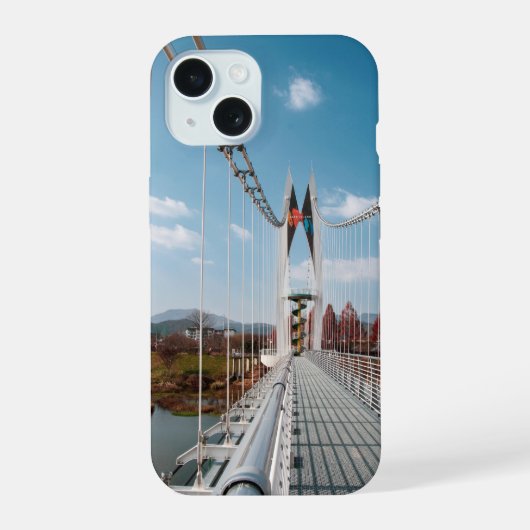 橋と雲 iPhone 15ケース (裏面)