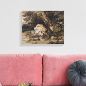 橋に近づく姿のある丘の風景 キャンバスプリント (インサイチュ (リビング))