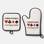 橋の上では物忘れが悲惨だ（カードスーツ） 鍋つかみ&鍋敷きセット (正面)