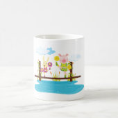 橋の上のコーヒーマグに乗っている動物 コーヒーマグカップ (中央)
