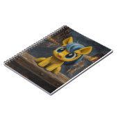 橋の上のユニコーンの絵を描くノートブック ノートブック (左側)