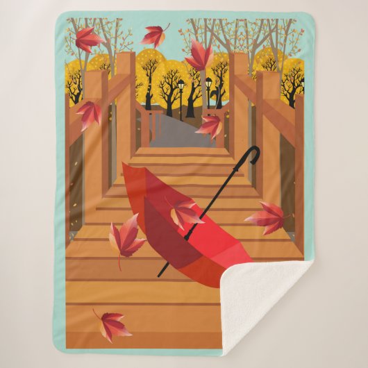 橋の上の傘 シェルパブランケット (正面)
