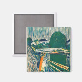 橋の上の女の子1918エドバード・ムンチ マグネット (正面/裏面)