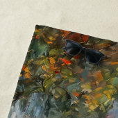 橋の上の蒸気列車 – 油絵 ビーチタオル (インサイチュ)