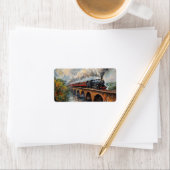 橋の上の蒸気列車 – 油絵 ラベル (インサイチュ)