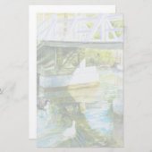 橋の下のカモ 便箋 (正面/裏面)