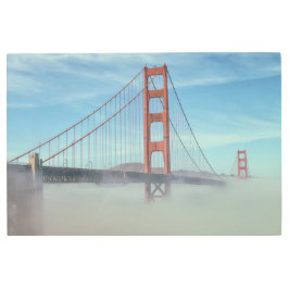 橋の下の霧 メタルプリント