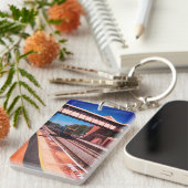 橋の下を列車で走る キーホルダー (正面右)