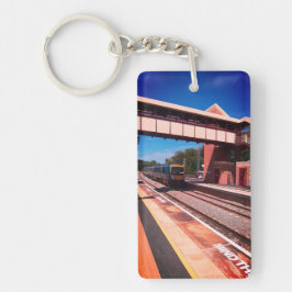 橋の下を列車で走る キーホルダー
