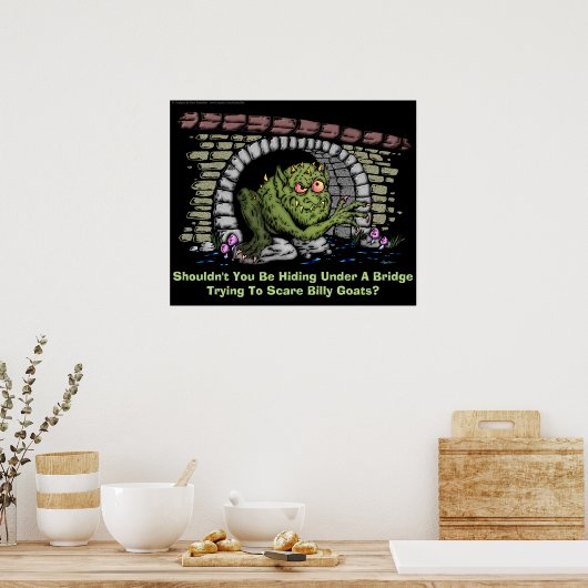 橋の下を歩く ポスター (キッチン)