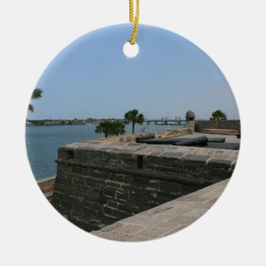 橋の方の城砦からのセント・オーガスチンの眺め セラミックオーナメント (正面)