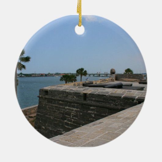 橋の方の城砦からのセント・オーガスチンの眺め セラミックオーナメント (裏面)