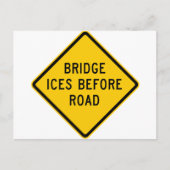 橋の氷結注意標識 ポストカード (正面)
