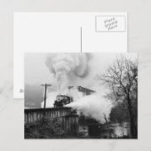 橋はがきを渡って蒸気を巻く ポストカード (正面/裏面)