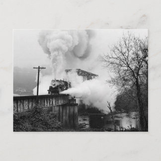 橋はがきを渡って蒸気を巻く ポストカード