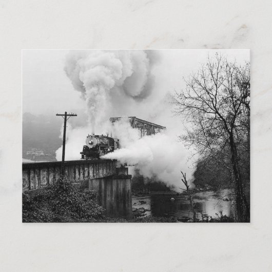 橋はがきを渡って蒸気を巻く ポストカード (正面)