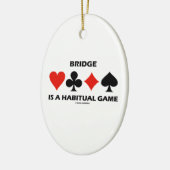 橋は習慣的なゲーム4のカードのスーツです セラミックオーナメント (左)