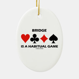 橋は習慣的なゲーム4のカードのスーツです セラミックオーナメント