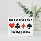 橋をやりすぎることは決してない(トランプのマーク) ポストカード (スタンド正面)