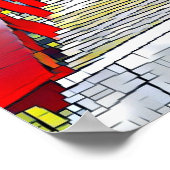 橋を作る抽象芸術アートモダンウォールポスター ポスター (角)