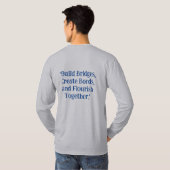 "橋を架け、絆を作り、共に栄えよう" Tシャツ (裏面フル)