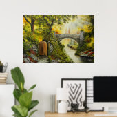 橋を渡るプリント ポスター (ホームオフィス)