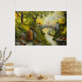 橋を渡るプリント ポスター (キッチン)