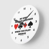 橋を渡る時はパートナーに親切に遊する ラウンド壁時計 (傾斜)