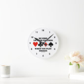 橋を渡る時はパートナーに親切に遊する ラウンド壁時計 (ホーム)