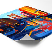 橋カラフルのある街のポスター ポスター (角)