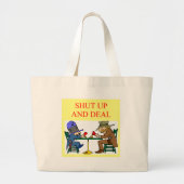 橋トランプのポーカーカードプレーヤーのゲームデザイン ラージトートバッグ (正面)