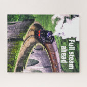 橋上の機関車の前方全速 ジグソーパズル (横)