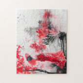 橋中国のの水彩芸者 ジグソーパズル (縦)