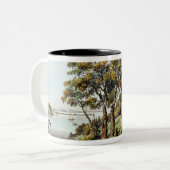 橋入り江のワシントン州の出生地 ツートーンマグカップ (正面左)