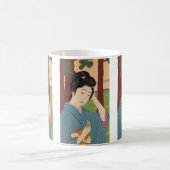 橋口五葉による「樹林の中の女性」 コーヒーマグカップ (中央)