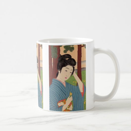 橋口五葉による「樹林の中の女性」 コーヒーマグカップ (右)