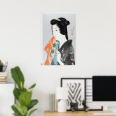 橋口五葉の手ぬぐいを持つ女性(1929) ポスター (ホームオフィス)