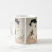橋口五葉「首に粉を塗る女性」 コーヒーマグカップ (正面左)