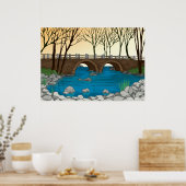 橋川景観ポスター ポスター (キッチン)