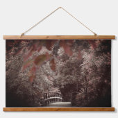 橋素朴美しい木の自然風景 吊り下げ型タペストリー (正面)