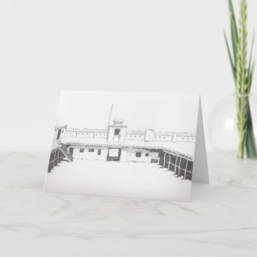 橋脚の城砦の挨拶状 カード (正面)