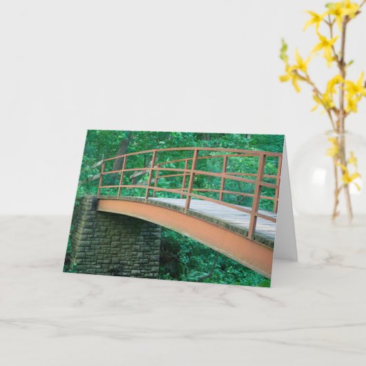 橋 カード (黄色い花)