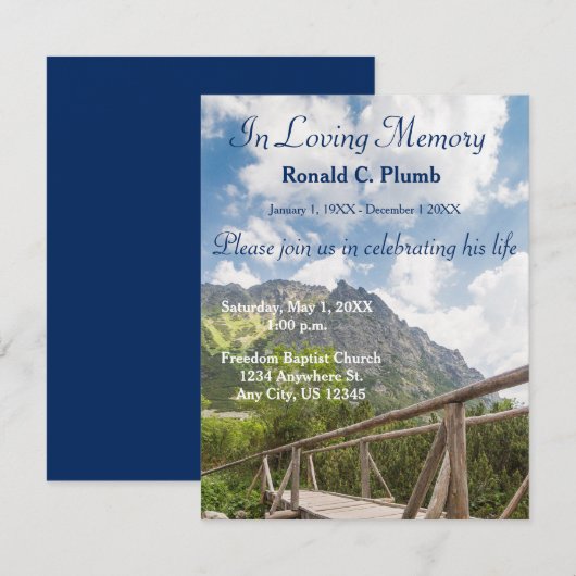 橋|葬式|の告別式 招待状 (正面/裏面)