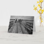 橋、Marco Island、フロリダ1935年 カード (黄色い花)