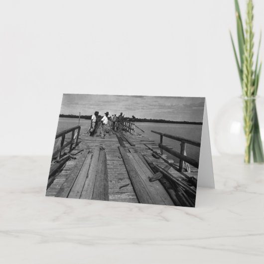 橋、Marco Island、フロリダ1935年 カード (正面)