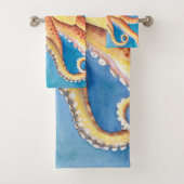 橙赤蛸水彩墨 バスタオルセット (インサイチュ)