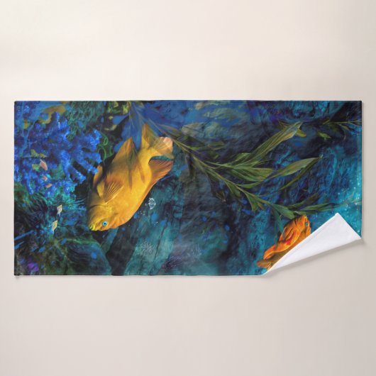 橙青色海 バスタオル (バスタオル)