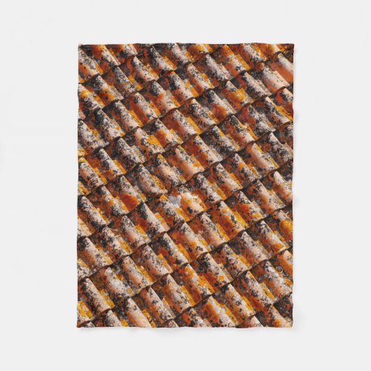橙黒屋根板 フリースブランケット (正面)